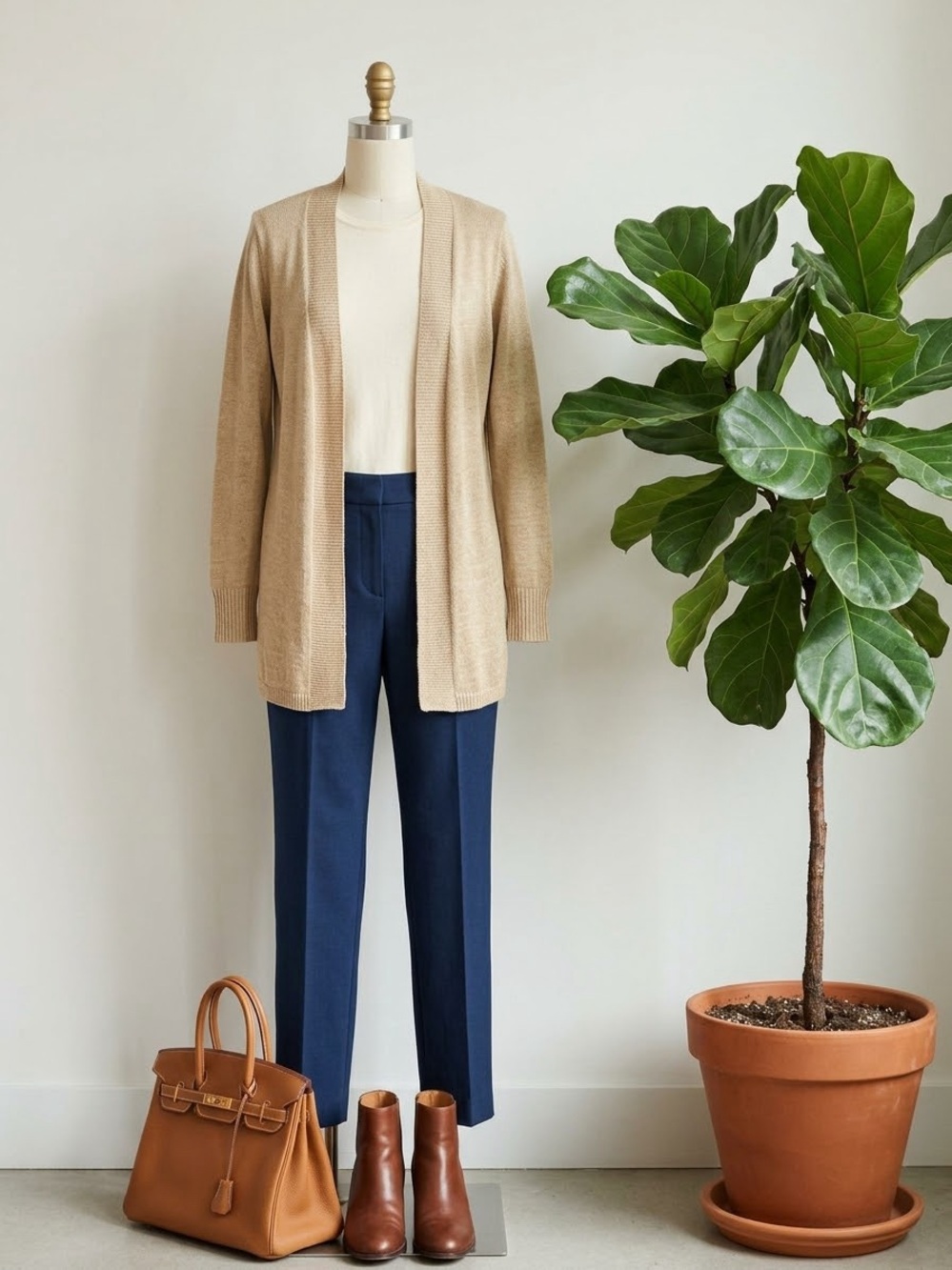 Talbots Navy Straight-Leg Trousers